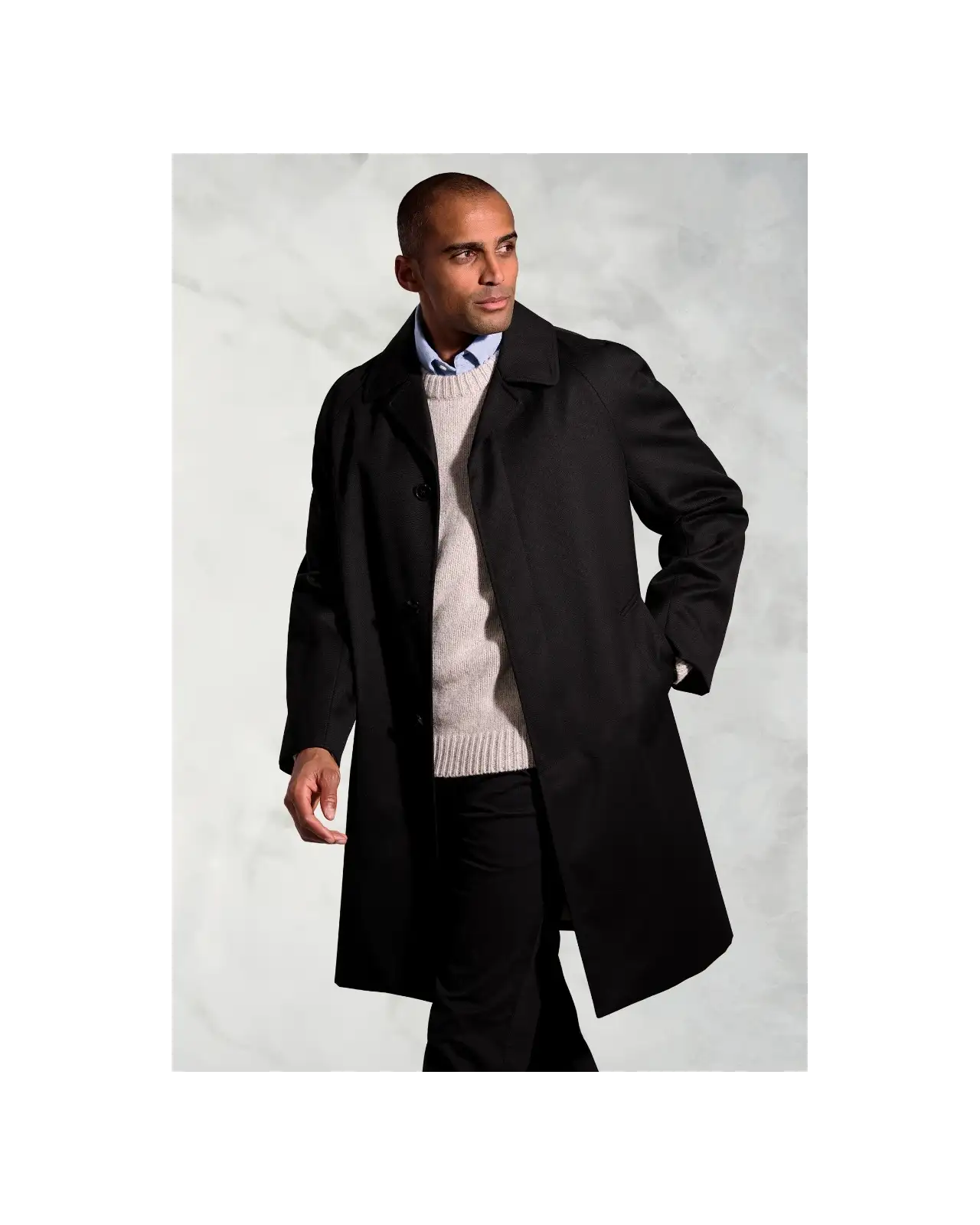 Outerwear, Coat - Black Whipcord Raincoat | Brook Taverner BT 4003D Outerwear | Coat