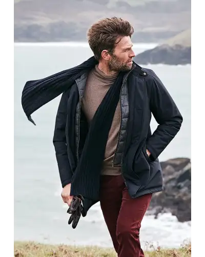 Outerwear, Coat - Bradshaw Navy Shortie Raincoat-BT-9967A | Brook Taverner BT 9967A Outerwear | Coat
