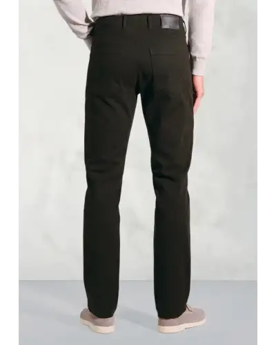 Trousers, Fit Trouser - Tailored Fit Fredericks Khaki 5 Pocket Italian Twill Stretch Cotton Trousers | Brook Taverner BT 8067CT 
