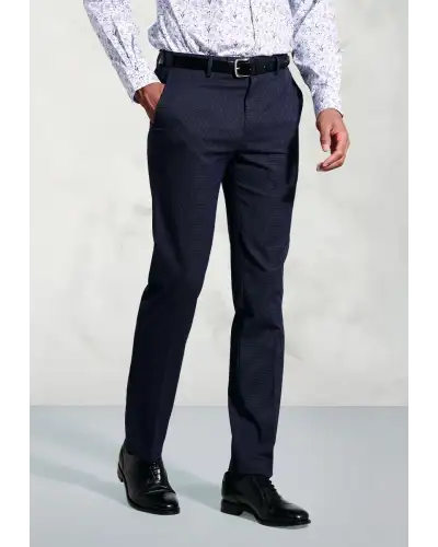 Tailored Fit Phene Navy Pin Dot Suit Trousers | Brook Taverner BT 8755A Trousers