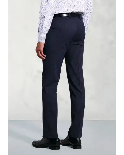 Tailored Fit Phene Navy Pin Dot Suit Trousers | Brook Taverner BT 8755A Trousers