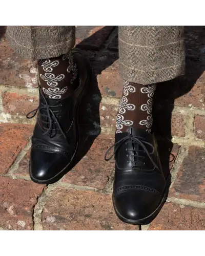 Men PEPER HAROW Knot Mens Socks - Brown £12.00