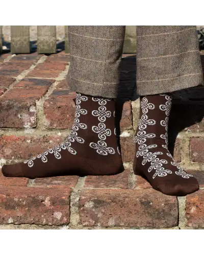 Men PEPER HAROW Knot Mens Socks - Brown £12.00