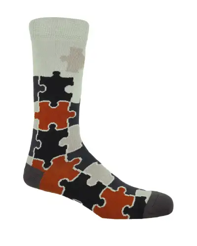 Men PEPER HAROW Jigsaw Mens Socks - Grey £12.00