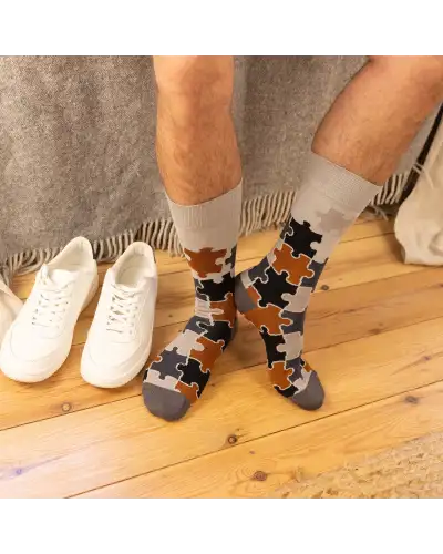 Men PEPER HAROW Jigsaw Mens Socks - Grey £12.00