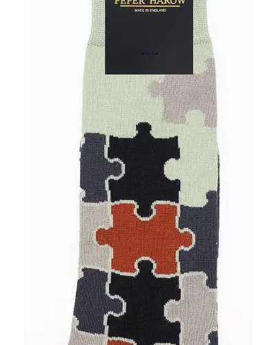Men PEPER HAROW Jigsaw Mens Socks - Grey £12.00
