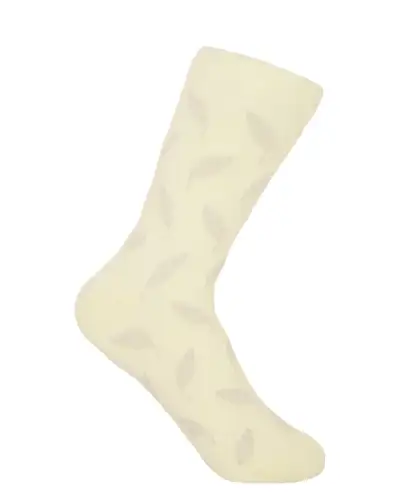 Women PEPER HAROW Leaf Womens Socks - Cream £7.00