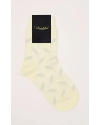 Women PEPER HAROW Leaf Womens Socks - Cream £7.00