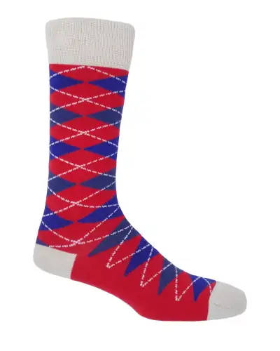 Men PEPER HAROW Argyle Mens Socks - Crimson £9.00