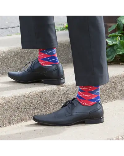 Men PEPER HAROW Argyle Mens Socks - Crimson £9.00