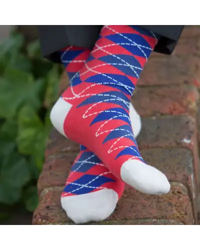 Men PEPER HAROW Argyle Mens Socks - Crimson £9.00