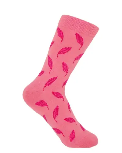 Women PEPER HAROW Leaf Womens Socks - Pink £7.00