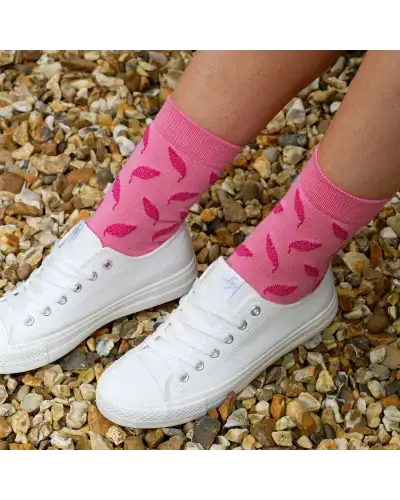 Women PEPER HAROW Leaf Womens Socks - Pink £7.00