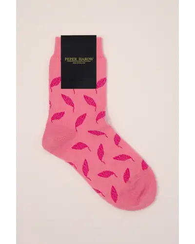 Women PEPER HAROW Leaf Womens Socks - Pink £7.00