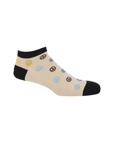 Men PEPER HAROW Peace Mens Trainer Socks - Beige £7.00