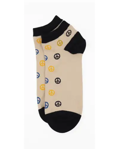 Men PEPER HAROW Peace Mens Trainer Socks - Beige £7.00
