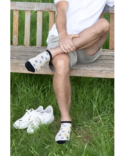 Men PEPER HAROW Peace Mens Trainer Socks - Beige £7.00