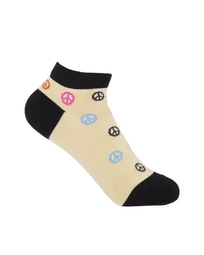 Women PEPER HAROW Peace Womens Trainer Socks - Beige £5.00