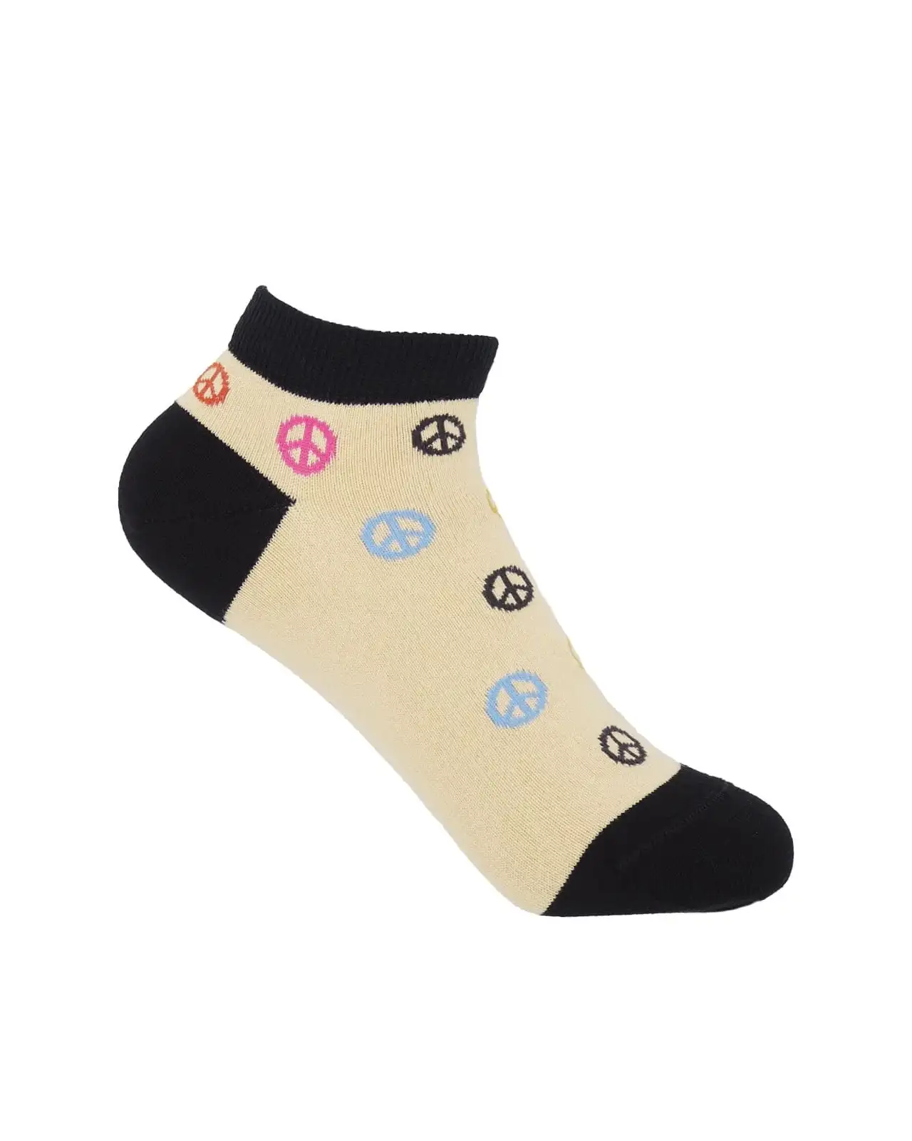 Women PEPER HAROW Peace Womens Trainer Socks - Beige £5.00