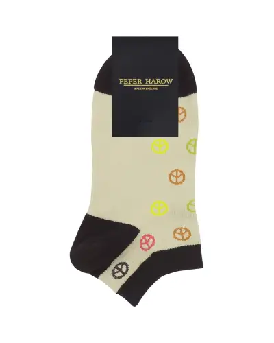 Women PEPER HAROW Peace Womens Trainer Socks - Beige £5.00