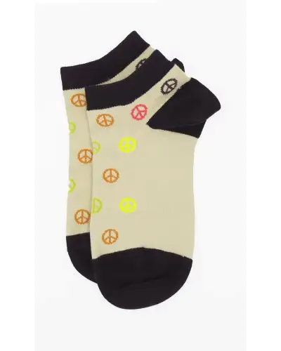 Women PEPER HAROW Peace Womens Trainer Socks - Beige £5.00