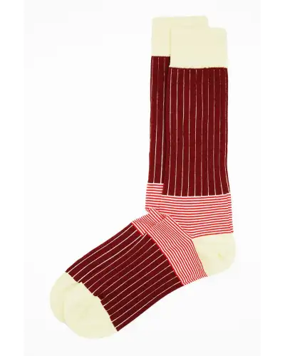 Men PEPER HAROW Oxford Stripe Mens Socks - Burgundy £16.00