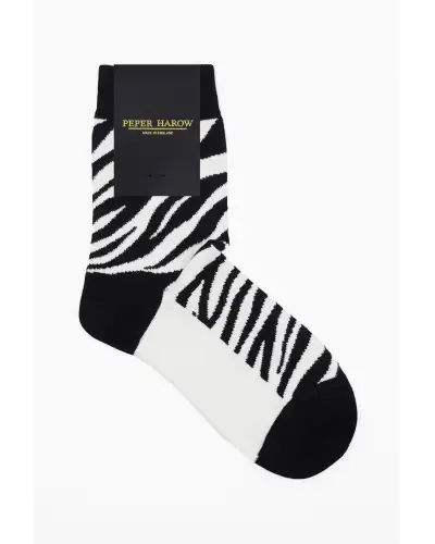 Women PEPER HAROW Zebra Womens Socks - Black £7.00