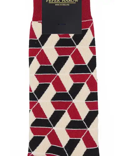 Men PEPER HAROW Vertex Mens Socks - Red £12.00
