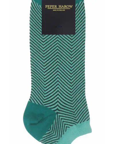 Men PEPER HAROW Lux Taylor Mens Trainer Socks - Turquoise £13.00