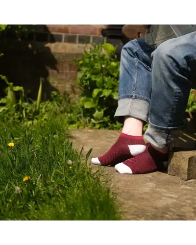 Men PEPER HAROW Lux Taylor Mens Trainer Socks - Burgundy £13.00