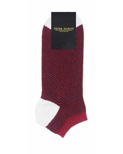 Men PEPER HAROW Lux Taylor Mens Trainer Socks - Burgundy £13.00