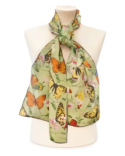 Scarves Fox and Chave Le Jardin Des Plantes Papillons Silk Habotai Scarf £32.00