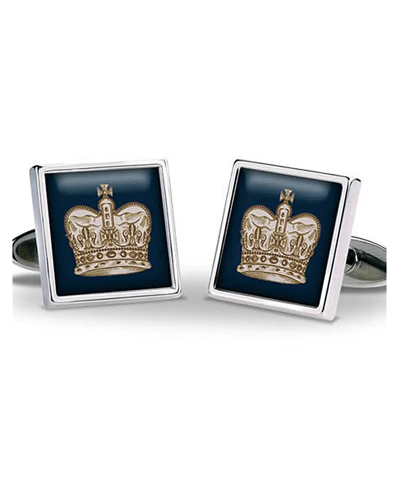 Royal Fox and Chave Crown Navy Cufflinks £29.00