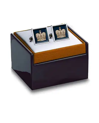 Royal Fox and Chave Crown Navy Cufflinks £29.00