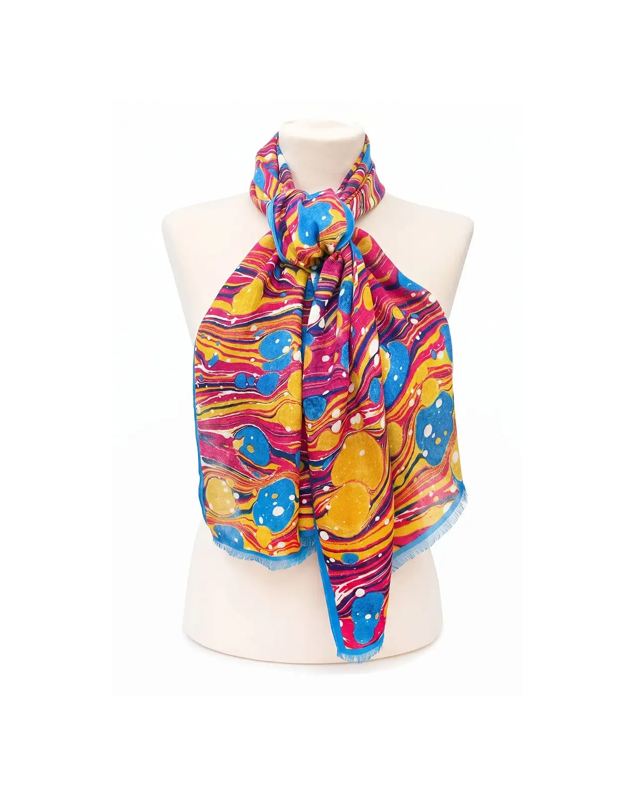Scarves Fox and Chave Marbled Book End Herringbone Bamboo Scarf £32.00