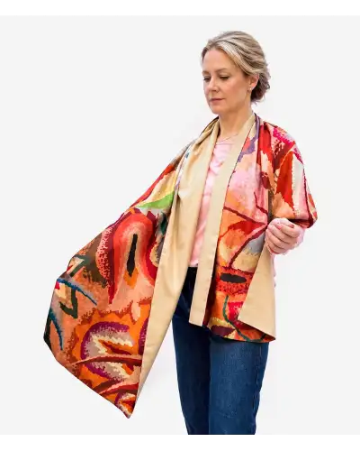Bone China Hand Painted Fox and Chave Guiguichon Poshmina Stole £116.00