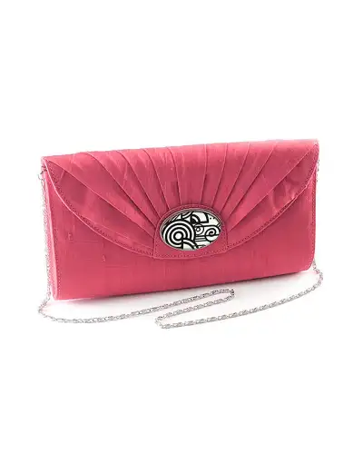 Bags Fox and Chave Pink Silk Cameo Clutch Bag - Morris Bourne £23.00