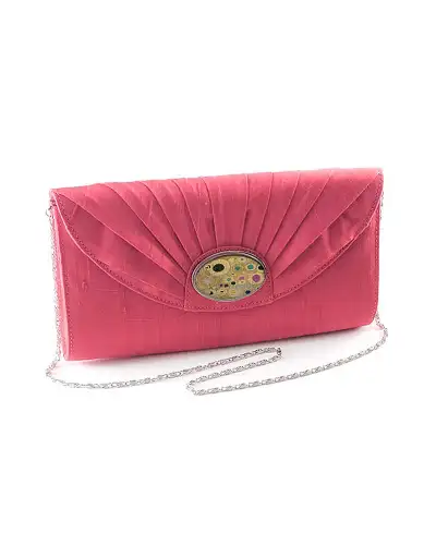 Bags Fox and Chave Pink Silk Cameo Clutch Bag - Morris Bourne £23.00