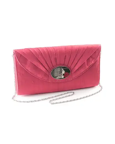 Bags Fox and Chave Pink Silk Cameo Clutch Bag - Morris Bourne £23.00
