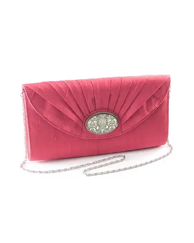 Bags Fox and Chave Pink Silk Cameo Clutch Bag - Morris Bourne £23.00