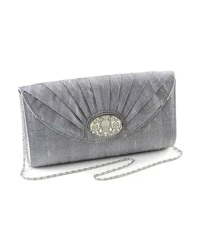 Bags Fox and Chave Silver Silk Cameo Clutch Bag - Morris Broche £23.00