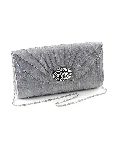 Bags Fox and Chave Silver Silk Cameo Clutch Bag - Morris Broche £23.00