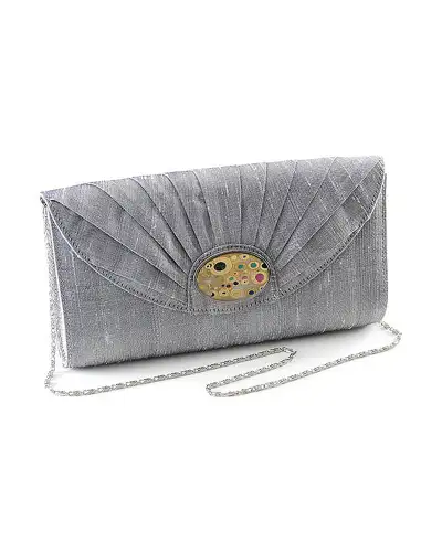 Bags Fox and Chave Silver Silk Cameo Clutch Bag - Morris Broche £23.00