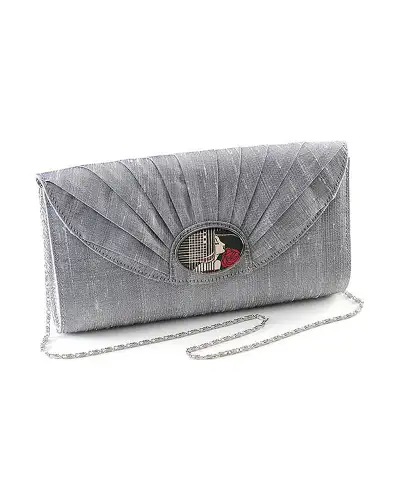 Bags Fox and Chave Silver Silk Cameo Clutch Bag - Morris Broche £23.00