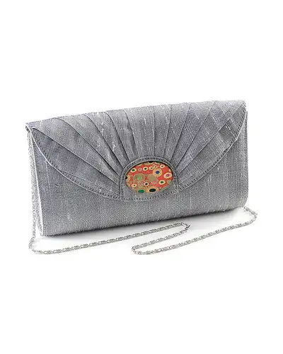 Bags Fox and Chave Silver Silk Cameo Clutch Bag - Morris Broche £23.00