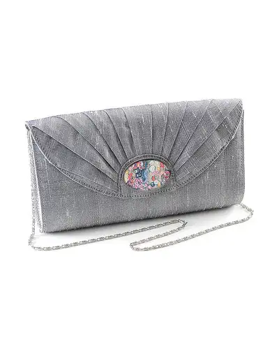 Bags Fox and Chave Silver Silk Cameo Clutch Bag - Morris Broche £23.00