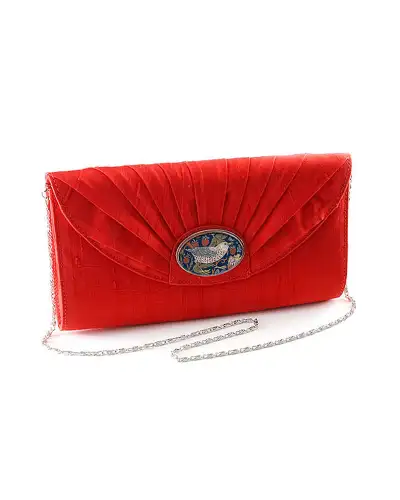 Bags Fox and Chave Red Silk Cameo Clutch Bag £67.00