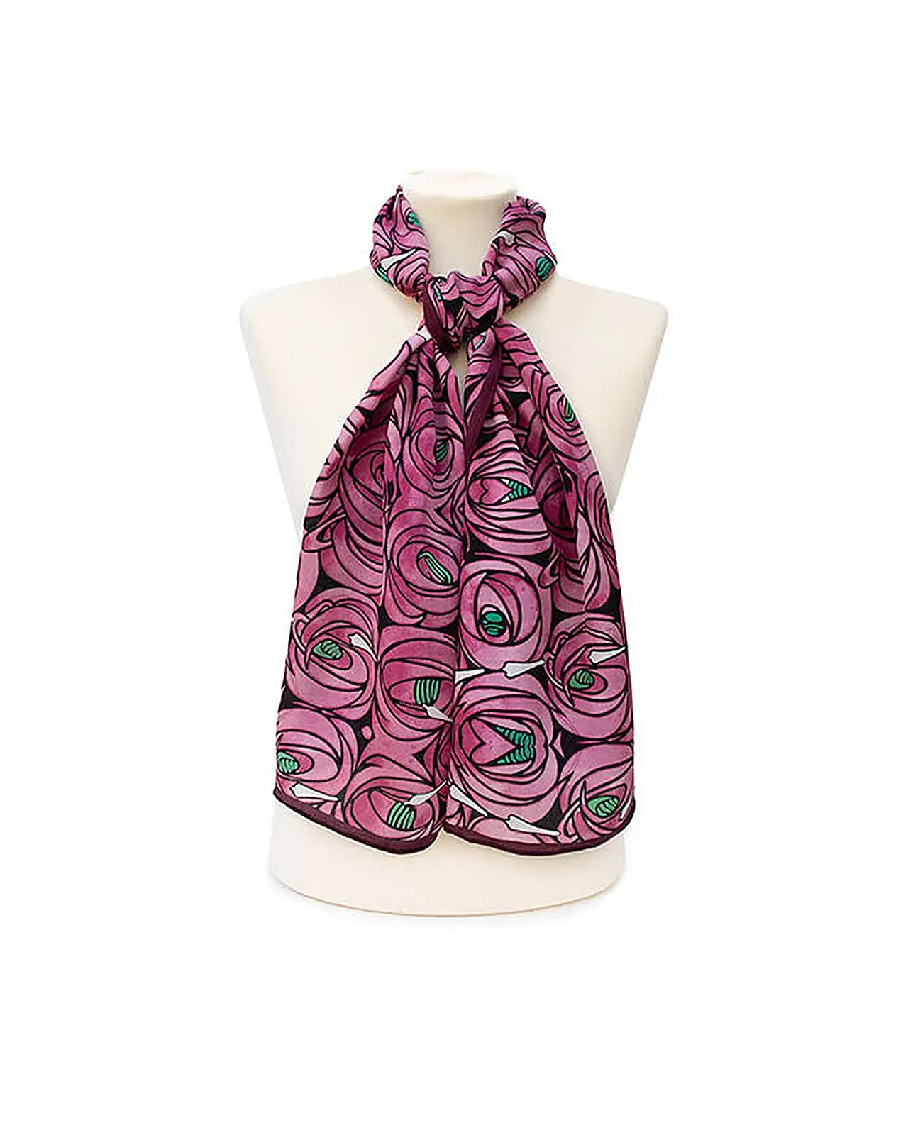 Scarves Fox and Chave Mackintosh Rose and Teardrop Crêpe De Chine Scarf £45.00