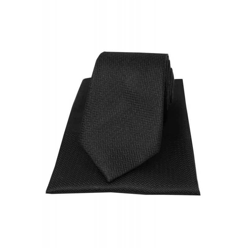 Silk Hankies Soprano Ties Soprano Black Herringbone Silk Tie And Hanky Set £34.00