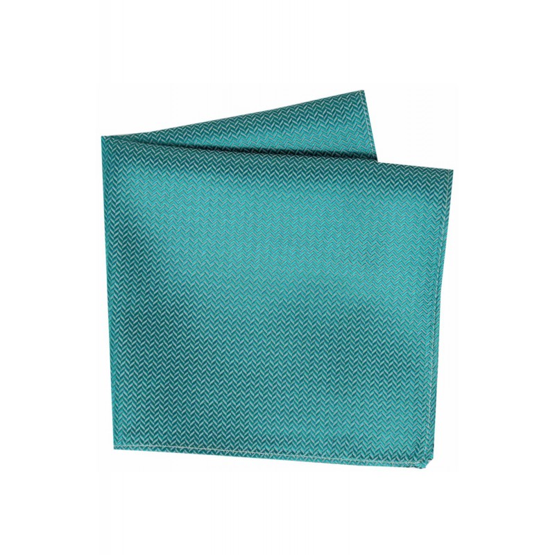 Silk Hankies Soprano Ties Soprano Teal Herringbone Silk Hanky-ST-HANKZWST7230 £15.00